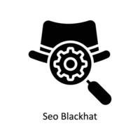 SEO Black hat vector  Solid  Icon Design illustration. Business And Management Symbol on White background EPS 10 File