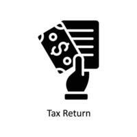 Tax Return vector  Solid  Icon Design illustration. Business And Management Symbol on White background EPS 10 File