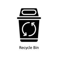 Recycle Bin  vector  Solid  Icon Design illustration. Business And Management Symbol on White background EPS 10 File