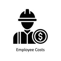 Employee Costs vector  Solid  Icon  Design illustration. Business And Management Symbol on White background EPS 10 File