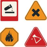 Set of Different Danger Warning Attention. In Geometric Shape. Isolated Vector Illustration.