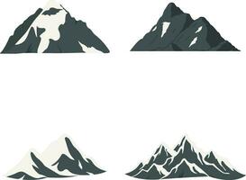 Collection of International Mountain Day. On December 11th. Isolated On White Background. Vector Illustration.