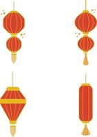 Collection of Lantern Chinese New Year. With Simple Shape. Vector Illustration.