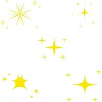 Yellow Sparkle Star Icon Set. With Flat Design. Isolated Vector. vector