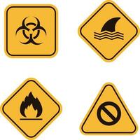 Danger Warning Attention Icon Collection. With Different Symbol. Vector Illustration.