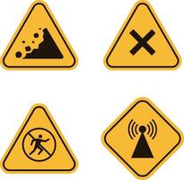 Danger Warning Attention Icon Collection. With Different Symbol. Vector Illustration.