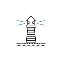 Lighthouse concept line icon. Simple element illustration. Lighthouse concept outline symbol design. vector