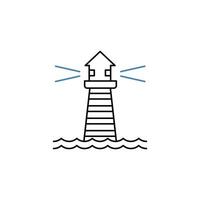 Lighthouse concept line icon. Simple element illustration. Lighthouse concept outline symbol design. vector