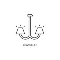 chandelier concept line icon. Simple element illustration. chandelier concept outline symbol design. vector