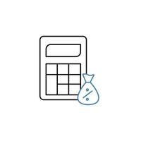 calculator concept line icon. Simple element illustration. calculator concept outline symbol design. vector