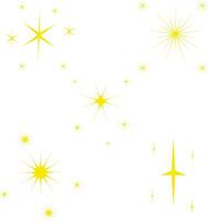 Yellow Sparkle Star Icon Set. With Flat Design. Isolated Vector. vector