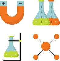 vástago día recopilación. con algunos Ciencias equipo. aislado vector icono.