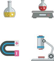 Set of STEM Day. With Cartoon Design Style. Isolated On White Background. Vector Illustration.