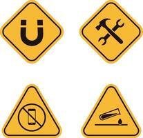 Danger Warning Attention Icon Collection. With Different Symbol. Vector Illustration.