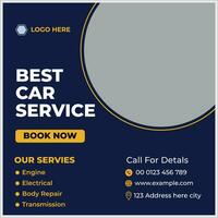 Best car Service marketing banner for social media post template vector