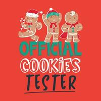 A red background with the words official cookies tester on it. vector