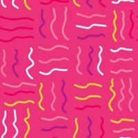 Colorful wavy lines in a dynamic abstract seamless pattern vector