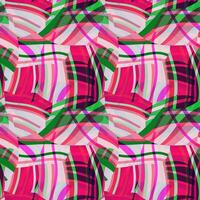 Vibrant red and green wavy lines and stripes pattern. vector