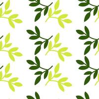 Chic and organic seamless pattern with leaves and herbs. vector