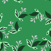 Elegant seamless pattern featuring hand-drawn leaves and florals. vector