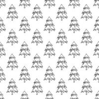 Seamless pattern with geometric minimal scandinavian Christmas tree doodle for decorative print, wrapping paper, greeting cards and fabric vector