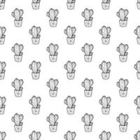 Seamless pattern with cactus doodle for decorative print, wrapping paper, greeting cards and fabric vector