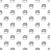 Seamless pattern with cactus doodle for decorative print, wrapping paper, greeting cards and fabric vector