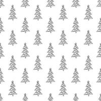 Seamless pattern with geometric minimal scandinavian Christmas tree doodle for decorative print, wrapping paper, greeting cards and fabric vector