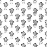 Seamless pattern with cactus doodle for decorative print, wrapping paper, greeting cards and fabric vector