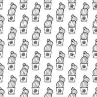 Seamless pattern with cactus doodle for decorative print, wrapping paper, greeting cards and fabric vector