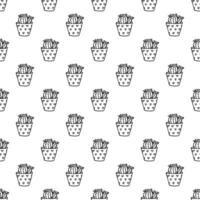 Seamless pattern with cactus doodle for decorative print, wrapping paper, greeting cards and fabric vector