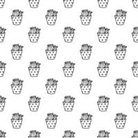 Seamless pattern with cactus doodle for decorative print, wrapping paper, greeting cards and fabric vector