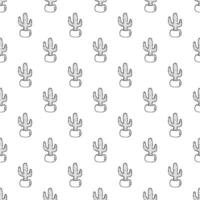 Seamless pattern with cactus doodle for decorative print, wrapping paper, greeting cards and fabric vector