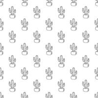 Seamless pattern with cactus doodle for decorative print, wrapping paper, greeting cards and fabric vector