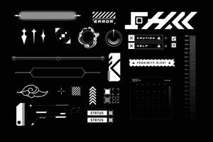 cyberpunk set element futuristic vector