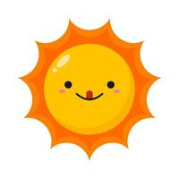 Flat illustration of cute sun cartoon on isolated background vector