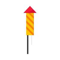 Flat illustration of firecracker on isolated background vector