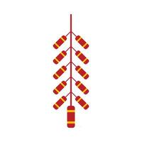 Flat illustration of firecracker on isolated background vector