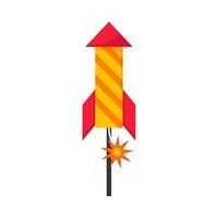 Flat illustration of firecracker on isolated background vector