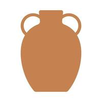 Vintage flower pot boho style flat illustration on isolated background vector