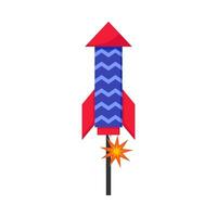 Flat illustration of firecracker on isolated background vector