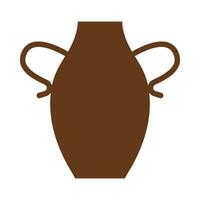 Vintage flower pot boho style flat illustration on isolated background vector