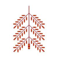Flat illustration of firecracker on isolated background vector