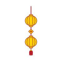 Flat illustration of chinese new year ornament on isolated background vector