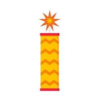 Flat illustration of firecracker on isolated background vector