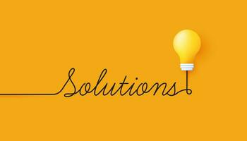 solution thinking ideas and innovation with lightbulb creative concept background vector