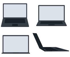 Simple computer icon set in various shapes with blank screen vector