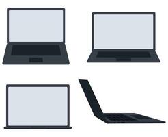 Simple computer icon set in various shapes with blank screen vector