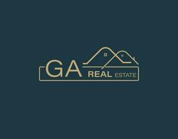 GA Real Estate and Consultants Logo Design Vectors images. Luxury Real Estate Logo Design