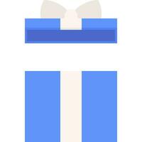 Blue gift box in flat design for using as banner vector